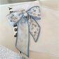 Elegant double-layer printed silk scarf, suitable for draping over handbags