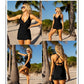 ✨2025 New Type👙Deep V Cross-Back Ruched One-Piece Swimsuit🩱