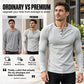 Casual, slim-fit men’s Henley T-shirt with rib-knit detailing