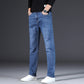 👖 Men's Elastic High Waist Straight Leg Jeans – Stretch Cotton, Breathable, Classic Fit ✨