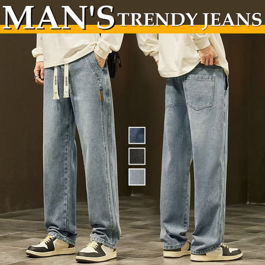☀️ Men's Loose Fit Straight Jeans – Lightweight, Breathable & Versatile – Cool Summer Comfort 👖 🏃‍♂️