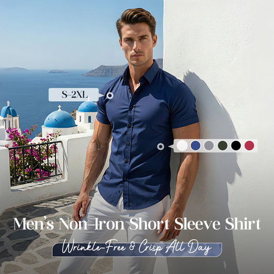 🏖️Summer cool-down deal! 😎🇬🇧  Men's Non-Iron Shirts – Wrinkle-Free, Comfortable All Day & Perfect for Business or Casual👔✨