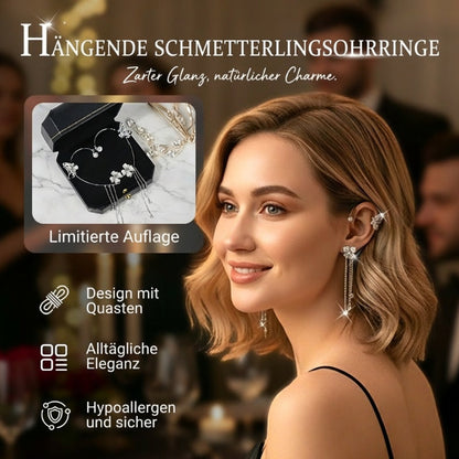 💕50% discount💕Simple ear clips with butterfly and flower motifs & tassels – elegant & comfortable, no piercing required 🌸🦋