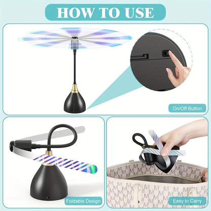🌀 Smart Fly Repellent Fan – USB/battery powered, silent, portable – bug-free zone anywhere. 🏡✅