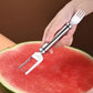 Watermelon Fork Slicer Cutter SlicerTool,2-in-1 Stainless Steel Fruit Cutter,Dual Head Fruit Forks Slicer Knife with Round Handle,Fruit Cutting Kitchen Utensils,Portable Modern.