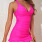 ✨2025 New Type👙Deep V Cross-Back Ruched One-Piece Swimsuit🩱