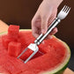 Watermelon Fork Slicer Cutter SlicerTool,2-in-1 Stainless Steel Fruit Cutter,Dual Head Fruit Forks Slicer Knife with Round Handle,Fruit Cutting Kitchen Utensils,Portable Modern.