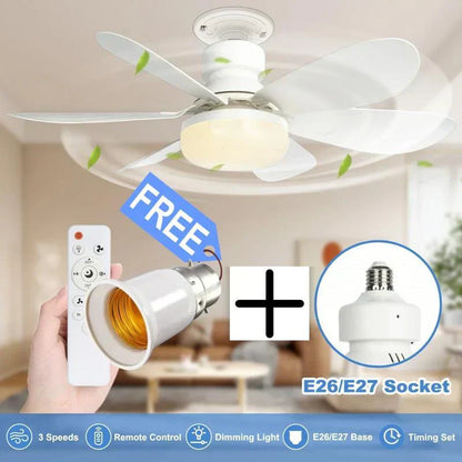 ⏳LAST DAY SALE 🔥40W LED Ceiling Fan Light – 20.5” Ultra-Quiet with Remote 🎯 | E27 + FREE B22 Adapter 🔌 | For Bedroom 😴, Kitchen 👩‍🍳 & Garage 🛠️