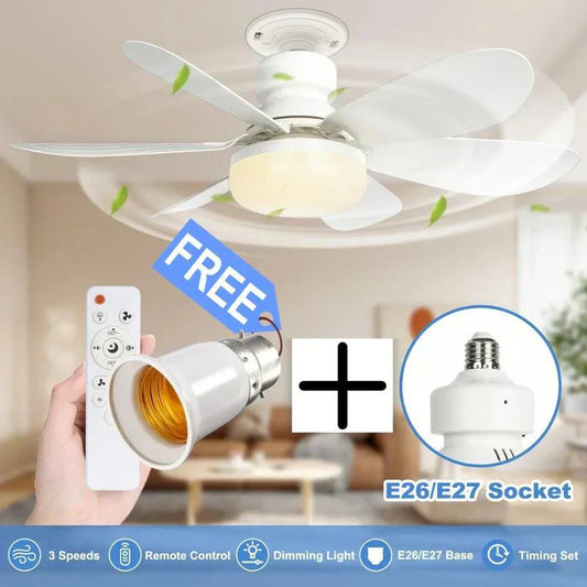 ⏳LAST DAY SALE 🔥40W LED Ceiling Fan Light – 20.5” Ultra-Quiet with Remote 🎯 | E27 + FREE B22 Adapter 🔌 | For Bedroom 😴, Kitchen 👩‍🍳 & Garage 🛠️