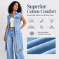 Women Sleeveless High Slit Denim Vest Dress Longline Jean Jacket