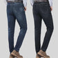 👖 Men's Elastic High Waist Straight Leg Jeans – Stretch Cotton, Breathable, Classic Fit ✨