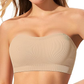 ProKloud Strapless Push Up Bras for Women Wireless Bandeau Bra Non-Slip Silicone Tube Top Padded Convertible Bralette