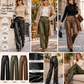 Versatile High-Waist Faux Leather Pants