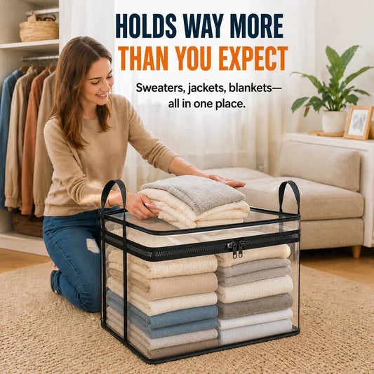 🔥Buy 1 Get 1 Free📦Portable Large Heavy-Duty Thick Plastic Clear Storage Box with Hinged Lid | Home, Travel & Camping