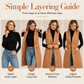⏰💖Black Friday Mega Deal – 50% off!💖Women's Breasted Long Vest with Pockets