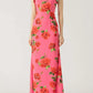 🖤 Black Friday Early Access: 50% OFF 🖤Cheongsam Style Rose Floral Print Tiered Flare Sleeve Stretch Maxi Dress