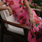 🖤 Black Friday Early Access: 50% OFF 🖤Cheongsam Style Rose Floral Print Tiered Flare Sleeve Stretch Maxi Dress