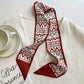 Elegant double-layer printed silk scarf, suitable for draping over handbags