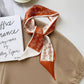 Elegant double-layer printed silk scarf, suitable for draping over handbags