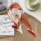 Elegant double-layer printed silk scarf, suitable for draping over handbags