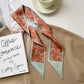 Elegant double-layer printed silk scarf, suitable for draping over handbags