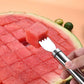 Watermelon Fork Slicer Cutter SlicerTool,2-in-1 Stainless Steel Fruit Cutter,Dual Head Fruit Forks Slicer Knife with Round Handle,Fruit Cutting Kitchen Utensils,Portable Modern.
