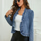 🥳2026 HOT SALE🥳💞50K+ SOLD!👵☀️ 50% OFF! Open-Front Denim Jacket – No buttons, easy on/off. Flattering ruffle trim, breathable fabric. Classic blue wash. A versatile wardrobe staple. 🌿✅