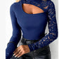 📢📢60% OFF !!!⏰Women's Asymmetrical Cutout Lace Sleeve Top