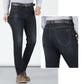 👖 Men's Elastic High Waist Straight Leg Jeans – Stretch Cotton, Breathable, Classic Fit ✨