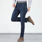 👖 Men's Elastic High Waist Straight Leg Jeans – Stretch Cotton, Breathable, Classic Fit ✨