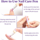 2 in 1 Cuticle Oil Pusher Pen with Ceramic Tip, Nail Cuticle Remover Nail Care Pen Tool for Dry Damaged Nails Hangnails Moisturize Polish Brighten