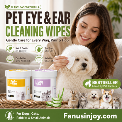 🐈🐕Keeping your furry friend clean matters！Natural Plant-Based Cleaning Wipes for Pet Eyes and Ears ✨️