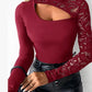 📢📢60% OFF !!!⏰Women's Asymmetrical Cutout Lace Sleeve Top