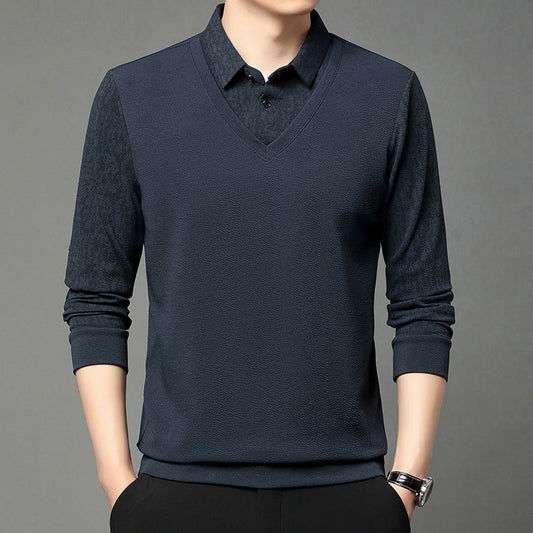 🔥 Men's Faux 2-Piece Long Sleeve Shirt👔