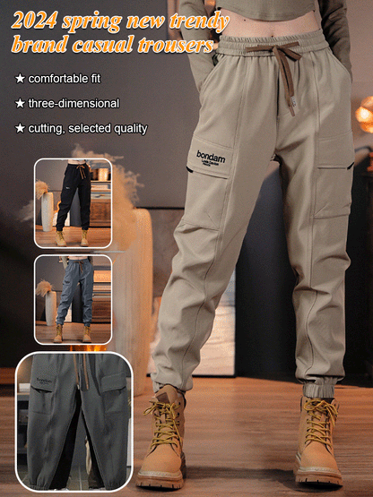 🔥Explosion models loose drawstring leg tide leisure trousers