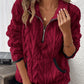 🔥LAST DAY SALE ONLY￡15.99!!☀️Half-Zip Fuzzy Sweatshirt 🍂 | Cloud-Soft + Roomy Pockets – Comfy Daily/Lounge