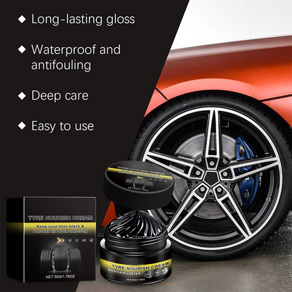 🔥Tire wax – restores black gloss, blocks UV, repels dirt. Easy & quick!🚗