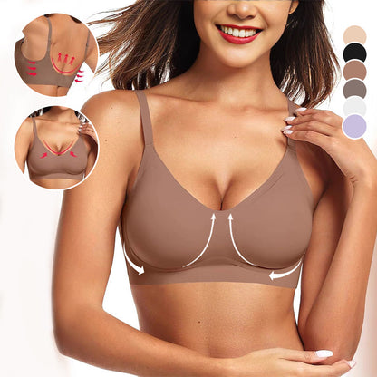 💗50K+ SOLD!!💕Womens Comfortable Wireless Bras Push Up Bralettes Seamless Tshirts Bras Deep V Everyday Bras