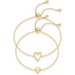 💕2PCS Matching Heart Charm Bracelet Set