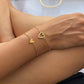 💕2PCS Matching Heart Charm Bracelet Set