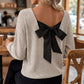🎁New arrival 50% OFF💥Women's V-Neck Sweater with Elegant Back Bow Tie