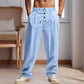 👖 50% OFF NOW! ✨ Men's Casual Drawstring Pants – Breathable linen & loose fit – Decorative buttons, perfect for everyday wear or warm days 🍂