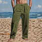 👖 50% OFF NOW! ✨ Men's Casual Drawstring Pants – Breathable linen & loose fit – Decorative buttons, perfect for everyday wear or warm days 🍂