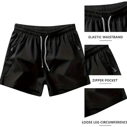 🩳 ✨ Men’s Quick-Dry Shorts – Cool-Touch, Zipper Pockets, Athletic Fit 🏃