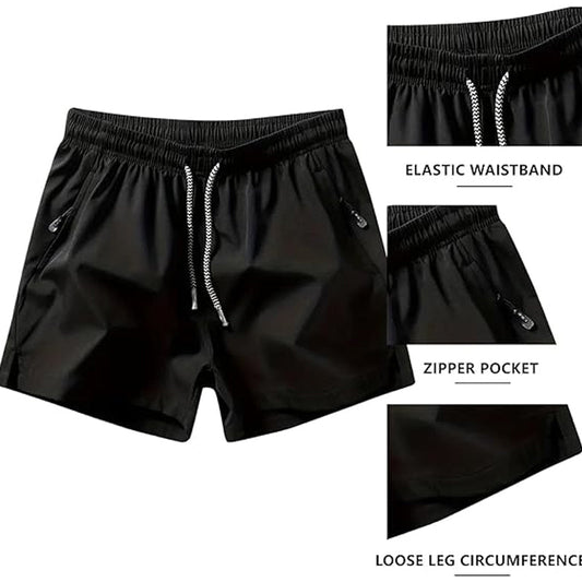 🩳 ✨ Men’s Quick-Dry Shorts – Cool-Touch, Zipper Pockets, Athletic Fit 🏃