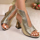 👡 ✨ Women's Elegant Peep-Toe Heeled Sandals – Comfortable Block Heel, Adjustable Strap & Chic Design 💃