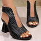 👡 ✨ Women's Elegant Peep-Toe Heeled Sandals – Comfortable Block Heel, Adjustable Strap & Chic Design 💃