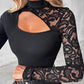 📢📢60% OFF !!!⏰Women's Asymmetrical Cutout Lace Sleeve Top