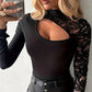 📢📢60% OFF !!!⏰Women's Asymmetrical Cutout Lace Sleeve Top