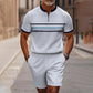 👕Summer Hot Sale 50% OFF⭐Men's Quarter-Zip Shirt & Shorts Set